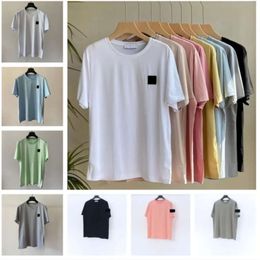 2024 Stones T Designer Shirt Summer Menswear Breathable Loose Letter Print Lovers Street Fashion Cotton T-shirt Island jg668