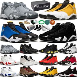 With Box 14 14s Men Basketball Shoes Flint Grey Black White Bred Laney Light Ginger Gym Red Toe Mens Designer Womens Trainers Outdoor Sports Sneakers Women Tennis