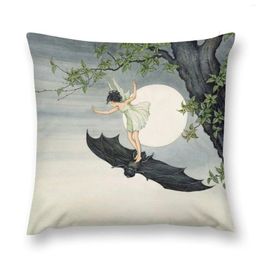 Pillow Little Fairy Girl Riding A Bat #2 - Ida Rentoul Outhwaite Throw Christmas Covers Pillowcase