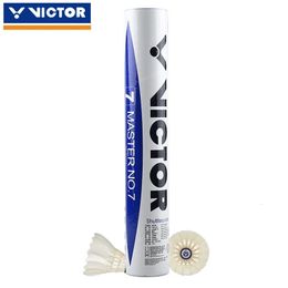 100 Original Victor No7 Shuttlecocks Badminton Shuttle Goose Feather Ball For Training 240402