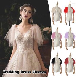 Knee Pads Womens Detachable Short Flare Sleeves Lace Tulle For Wedding Romantic Party Arm Bowknot Sleeve