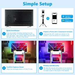 Smart Ambient Sync TV Backlight Sync Screen Colour Led Strip Light USB, App Control ,Smart Phone Camera Screen Capute Technology