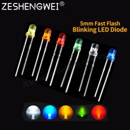 100pcs 5mm White Green Red Blue Yellow Light-Emitting-Diode Automatic Flashing LED Flash Control Blinking 5 mm LED Diode 1.5HZ