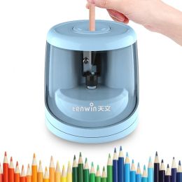 Sharpeners Stationery Electric Pencil Sharpener Mechanical Battery Tenwin Metal Mecanico for Children School Supplies