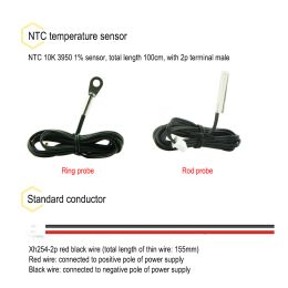Digital Dual Display Voltmeter Temperature Meter DC4-30V Voltage Tester Temperature Sensor With 1m NTC 10K Probe Temp Detector
