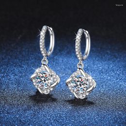 Dangle Earrings 2ct D Color Moissanite Windmill Huggie Drop For Women Girls Solid Silver 925 Mosan Diamond Danle Pass