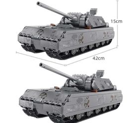 Military 2127pcs German Panzer VIII Maus Tank Building Block Army Soldier Leopard 2 Main Battle Bricks Children Kids Toys Gifts Q02662260