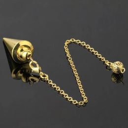 Cone Metal Pendulum for Wicca Antique Copper Gold-color Spiritual Pendulo Radiestesia Healing Pendule Hot Sale Jewelry