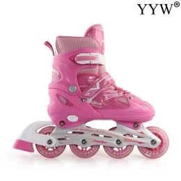 Shoes Kids Inline Roller Skate Shoes Child 4Wheel Sneakers Beginner Roller Boy Girl Skating Shoes Children Youth Adjustable Size