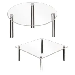 Decorative Plates Dessert Stands Clear Acrylic Cake Stand Round Rod With Screws Cupcake Risers & Display Holders