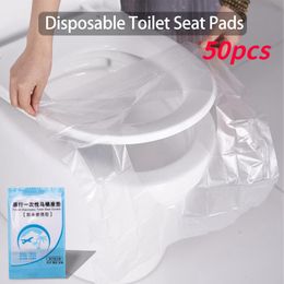 50 Pcs Portable Disposable Toilet Seat Cover Safety Travel Bathroom Toilet Paper Pad Bathroom Accessories Travel Goods