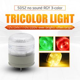 Tricolor Strobe Warning Light Flashing Traffic Signal Indicator Light Red Yellow Green LED 12V 24V 220V Buzzer Security Alarm