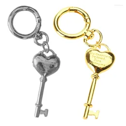 Keychains R2LE Heart Lock Shaped Keychain Fashionable Couple Key Chain Elegant Bag Decoration