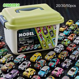 20Pcs Childrens Toys Alloy Car Model Set with Storage Box Diecast Cars for Boys Sliding Inertia Vehicle Toys for Boys Kids gifts