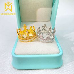 Crown Moissanite Rings for Women S Sier Wedding Ring Finger Jewellery Men Pass Tester Free Shipping