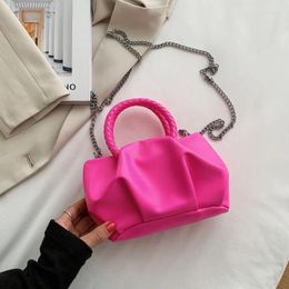 Shoulder Bags For Women Cloud Fold Female Handbags PU Square Handbag Retro Candy Lady