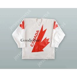 Gdsir Custom MICHEL GOULET 15 TEAM CANADA CUP WHITE HOCKEY JERSEY NEW Top Ed S-M-L-XL-XXL-3XL-4XL-5XL-6XL