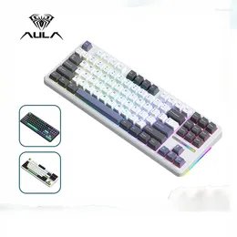 Aula F87Pro Mechanical Keyboard Wireless Tri-mode RGB Customised GASKET Full-key -swap PC Gift Office E-sports Game