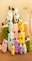 Party Plush Animal 24cm Cute Fruit Drink Stuffed Soft Pink Strawberry Milk Tea Cup Plush Boba Toy Foam Pillow Cushion Children038144588