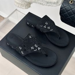 Thongs Slippers Slingbacks Dress Shoe Desinger Chunky Heels Sandals With Strass Mules Letter Classic Black Silver Casual Shoe Luxury Outdoor Beach Shoe