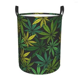 Laundry Bags Foldable Basket For Dirty Clothes Leaf Plant Storage Hamper Kids Baby Home Organiser