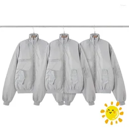 Men's Jackets Top Version Grailz Back Embroidery Puffer Jacket Parkas For Men Women Heavy Fabric Multi Pocket Thicken Down Coats