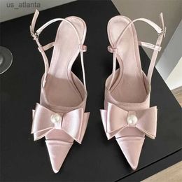 Dress Shoes New Design Butterfly-knot Pointed Toe Woman Pumps Sexy Buckle Strap Wedding Stripper Thin High Heels H240403