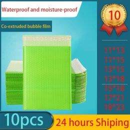 Mailers 10pcs/lot Green Bubble Mailers Poly Bubble Mailer Self Seal Padded Envelopes Gift Bags Colourful Packaging Envelope Bags For Book