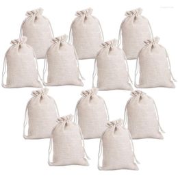 Kitchen Storage 12Pcs Small Cotton Drawstring Bags For Wedding DIY Craft Soaps Herbs