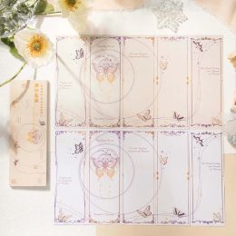 10Pieces Butterfly Memo Bookmarks Collage Account Poster Cards Flowers Bloom Writing Pads literature Adhesive 182*62MM