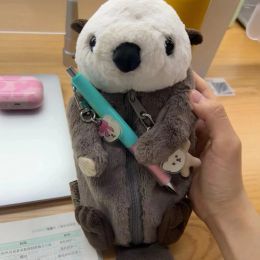 Cases Cute Sea Otter Shell Pencil Case Kawaii Cartoon Storage Bag Student Stationery School Supplies Pencil Bag Back To School