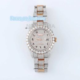 Latest Design Arabic Letters Watch Accessories Hip Hop VVS Moissanite Diamond Round Shape Watch for Boys Special Occasion Wear