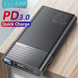 Cell Phone Power Banks KUULAA Power Bank 10000mAh QC PD 3.0 PoverBank Fast Charging PowerBank 10000 mAh USB External Battery Charger For iPhone 15 14 2443