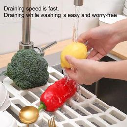 Kitchen Storage Organiser Soap Sponge Holder Towel Hanger Sink Drain Rack Dish Drying Drainer