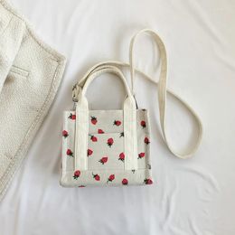 Evening Bags Designer Corduroy Women Shoulder Fashion Kawaii Strawberry Female Tote Bag Small Handbags Casual Crossbody