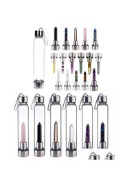 Water Bottles Natural Quartz Glass Bottle Energy Column Obelisk Wand Healing Crystal Spa Drop Delivery Home Garden Kitchen Dining 4034647