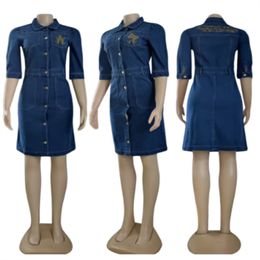 2024 New high-end casual and versatile embroidered women's designer denim mid rise denim skirt