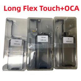 5pcs Tested Long flex Touch Sensor Glass Frame+OCA Glue+Dust Gauze For iPhone X XS XR 11 Pro Max Screen Cover Repairing