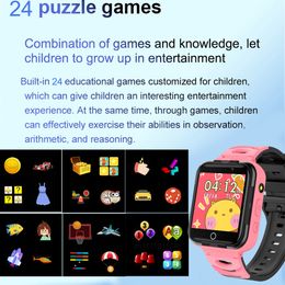NEU Smart Watch Kids 24 Puzzle Games Dual Camera Musik spielen Videoaufzeichnung 12/24 Stunden Weck