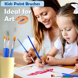 100pcs Paint Brushes Set for Kids Acrylic Gouache Flat Round Pointed Paint Brushes Craft Watercolor Oil Painting Brushes