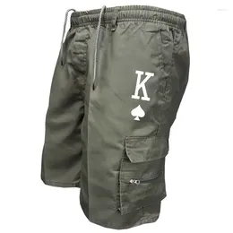 Men's Shorts Fashion Summer Cool K Printed Work Casual Multi-pocket Breeches Boardshorts Male Pants