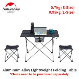 Furnishings Naturehike Foldable 0.7/0.95kg Camping Table 20kg Bearing Weight Tearrisistant Oxford Cloth Aluminium Alloy Camping Equipment