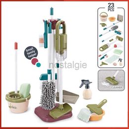 Kitchens Play Food Housekeeping Cleaning Toys Broom Mop Duster Dustpan Brushes Kids Cleaning Set Childrens Educational Simulation Play House Toy 2443
