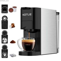 Coffee Makers KOTLIE Single Serve Coffee Maker4in1 Espresso Machine for Nespresso /K cups/LOR/Ground Coffee/illy Coffee ESE19Bar Es Y240403