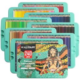 Trimmer Kalour 240 Coloured Pencils Set Artist Professional Oil Colour Pencils Sketch Drawing Pencils for Colour Lead Painting Art Supplies
