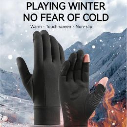 LOOGDEE Warmth Cycling Gloves Winter Flip Finger Touch Screen Outdoor Windproof Anti-slip Running Climbing Warm Ski Inner Gloves