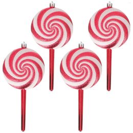 Decorative Figurines 4 Pcs Christmas Candy Decorations Gifts For Home Tree Lollipop Pendant Xmas Hanging Decorate