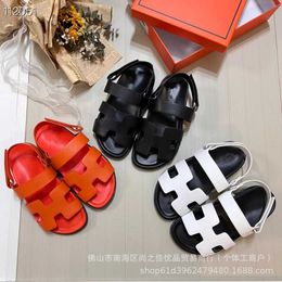 Designer size original label second uncle shoes wearing loose cake thick soled mens womens sandals and slippers on the outside popular in