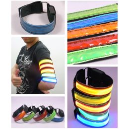 LED Light Luminous Night Running Armband Bracelet Night Reflective Safety Belt Sports Arm Band Cycling Concert Roller Light