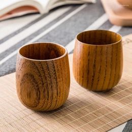 Mugs Retro Wooden Cups Handmade Wood Beer Tea Coffee Milk Water Cup Kitchen Bar Drinkware For Household